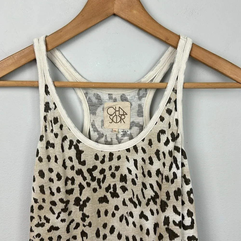 Chaser Racer Back Tank Animal Leopard Cheetah Print Maxine Sz S